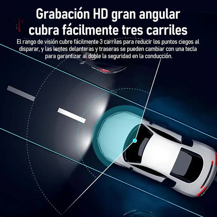 Retrovisor Inteligente ProVisionHD con Cámara Doble — Frontal 1080p + Reversa con Líneas de Guías